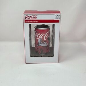 Kurt Adler Coke Can with Santa Coca-Cola Christmas Ornament‎ Classic Holiday Red